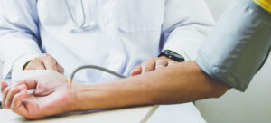 DOT driver getting blood pressure check at 1 Hour DOT